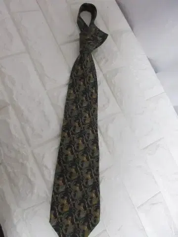 Salvatore Ferragamo 다크 그린 호랑이 무늬 넥타이