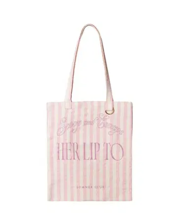 herlipto ScoopandEscapeTote pinkstripe