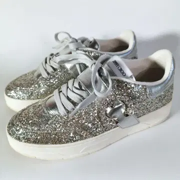 Jimmy Choo 스니커즈 큐빅 글리터 39 실버