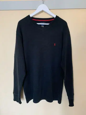 POLO 블랙 V넥 스웨터 XL