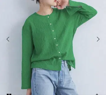 그린 라벨 릴랙싱 시어 포코포코 크루넥 가디건