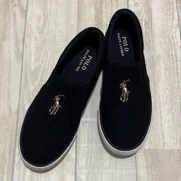 폴로 랄프로렌 슬립온 스니커즈 자수 블랙 23cm