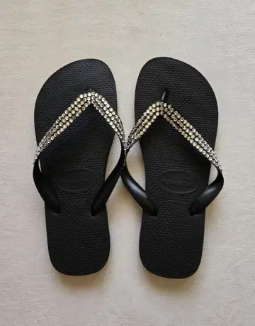 레어 havaianas 스와로브스키 비치 샌들 37--38