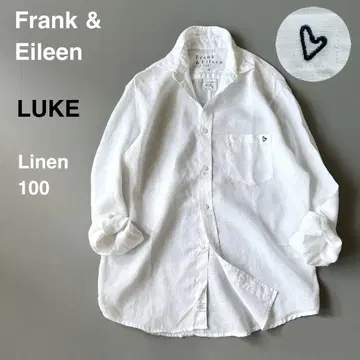 새상품급 프랭크 앤 아이린 하트 자수 LUKE 린넨 화이트 M 상당