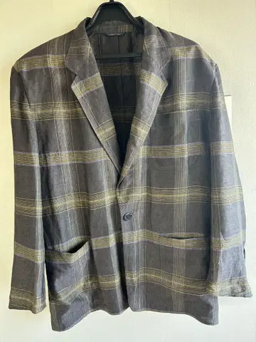 MISSONI UOMO 이탈리아제 체크 린넨 테일러드 자켓 50