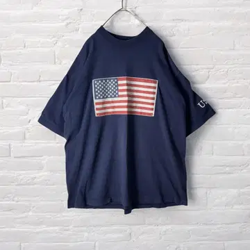 캐나다제 MONDETTA 티셔츠 성조기 USA 와펜 자수 XL 정도