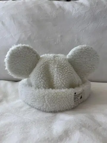 [새상품급] Disneysea 코듀로이 & 보아 귀도리 모자 (화이트)