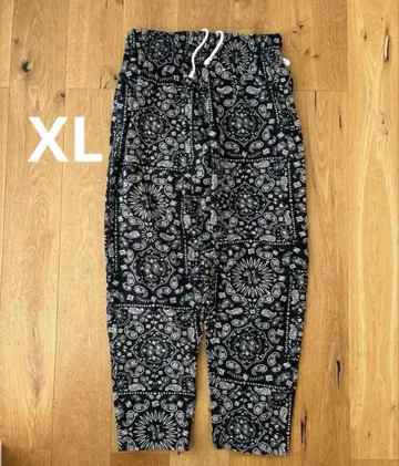 COOKMAN 셰프 팬츠 XL 페이즐리 블랙