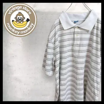 mt8524 US 구제 의류 하이랜드 오버 사이즈 보더 피케 셔츠