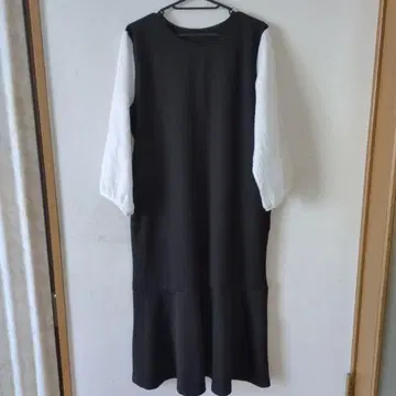 벌룬 슬리브 롱 원피스