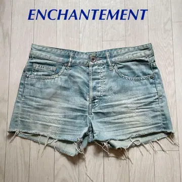 ENCHANTEMENT 데님 숏팬츠 W78cm 르쉘블루