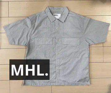 MHL 코튼 린넨 체크 셔츠 마가렛호웰 L 사이즈