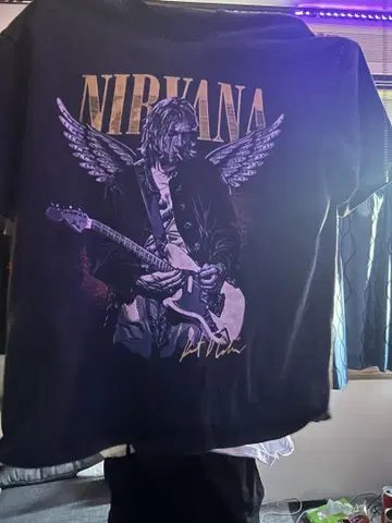 NIRVANA 기타 아트 프린트 티셔츠