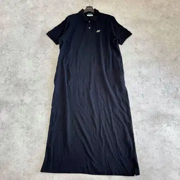 새상품급 [라코스테 빔즈 보이] 폴로 셔츠 원피스 맥시 길이 블랙 38