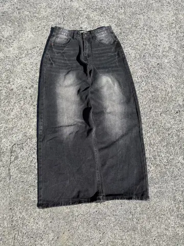 MENES Black Matt Baggy Jeans