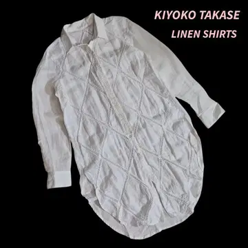 Gabardine K.T 린넨 롱 기장 레이시 긴팔 블라우스 84728