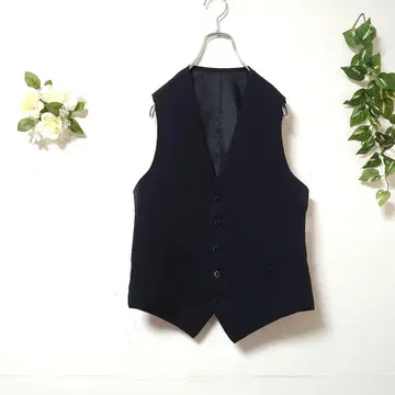 남성용 베스트 포멀 울 100% 블랙