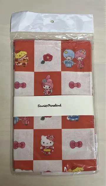 키티 마이멜로디 시나몬 푸딩 키키라라 손수건 퓨로 일본풍 패턴 산리오