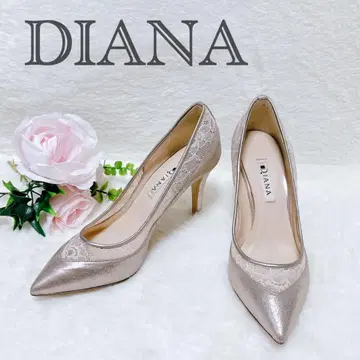 미품 DIANA 다이애나 펌프스 스틸레토 레이스 23.5cm