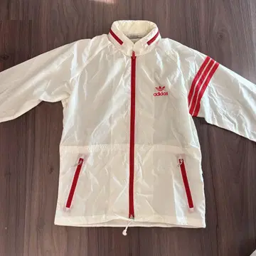 adidas 집업 자켓 화이트/레드 사이즈 S