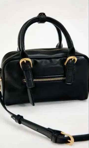 ZARA 자라 로프 스트랩 보스턴 백 블랙 핸드백