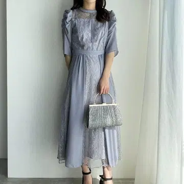 MAJESTIC LEGON 도킹 레이스 드레스 결혼식