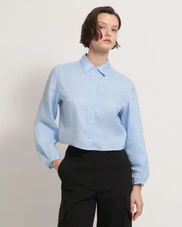 Theory Relaxed Linen Pleat SLV 셔츠