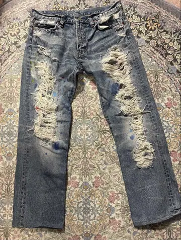 데미지 데님 페인트 리메이크