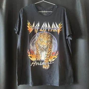 00년대 Def Leppard 레오파드 프린트 티셔츠 L 사이즈