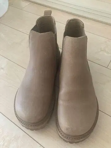 [버켄스탁] 24.5cm 베이지 가죽 사이드 고어 부츠