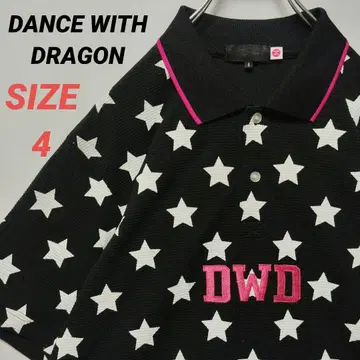 DANCE WITH DRAGON 골프웨어 남성용 피케 셔츠 별 패턴 자수