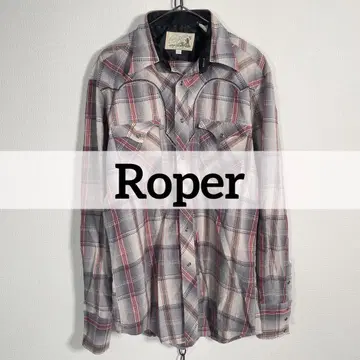 90s Roper 웨스턴 셔츠 옴브레 체크 라메실 스티치