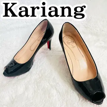Karian 오픈토 하이힐 블랙 에나멜