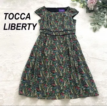 컨디션 최상 TOCCA 토카 리버티 원피스 라메 쉬폰 꽃무늬 일본제