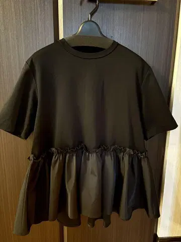 Ballsey 보르지 저지 콤비 페플럼 풀오버 블랙
