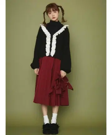 merry jenny 타프타 리본 스커트