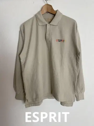 ESPRIT 긴팔 피케 셔츠 베이지 L