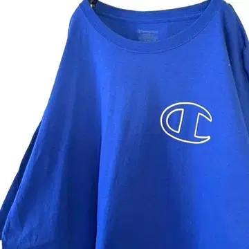 챔피온 Champion 로고 티셔츠 2XL 블루 파랑 구제 의류