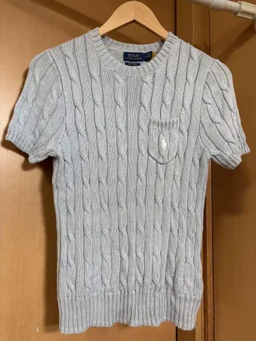 POLO RALPH LAUREN 케이블 니트 반팔 M 블루
