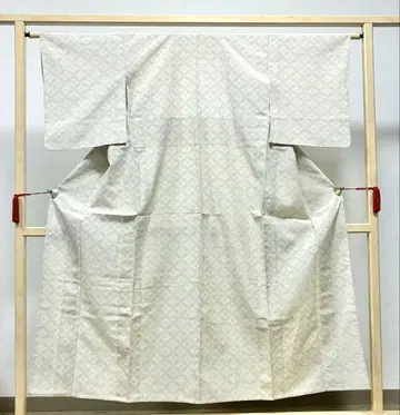 A 홑옷 시오자와츠무기 칠보 무늬 베이지색 코몬 기모노 145