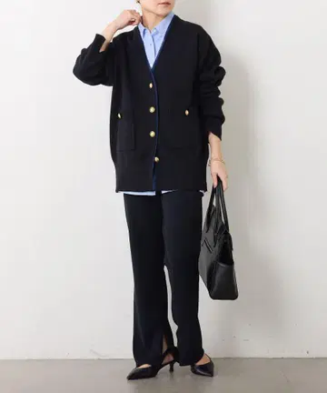 콜라주 개럴개런트 슬림 슬릿 팬츠 블랙