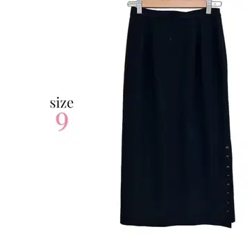 롱 타이트 스커트 [9] 일본제 무지 캐주얼 슬릿 턱 블랙