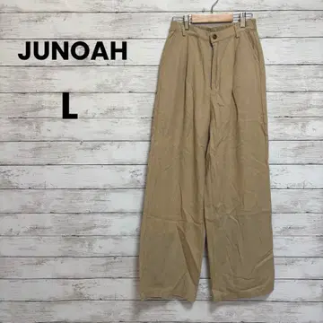 [JUNOAH] 주노아 와이드 팬츠 (L, 작게 나옴) 뒤 밴딩 베이지