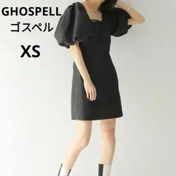 GHOSPELL 고스펠 자카드 퍼프 슬리브 미니 드레스