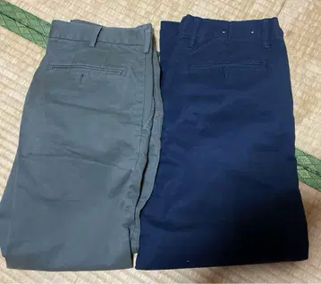 유니클로 남성용 네이비 카키 캐주얼 팬츠 73cm 묶음 판매