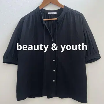 뷰티&유스 애로우즈 코튼 컷소 블라우스 스키퍼 블랙