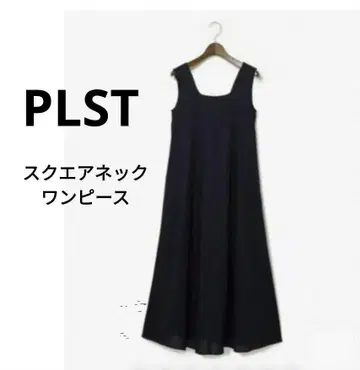 PLST 플라스테 면마 플라스테 스퀘어넥 원피스 블랙 M