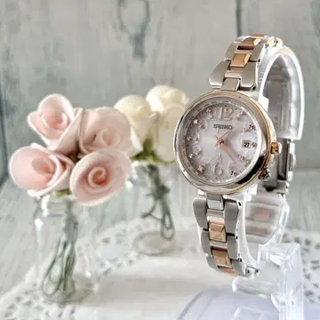 [레어] SEIKO 루키아 전파 솔라 손목시계 1B35-0AC0 콤비