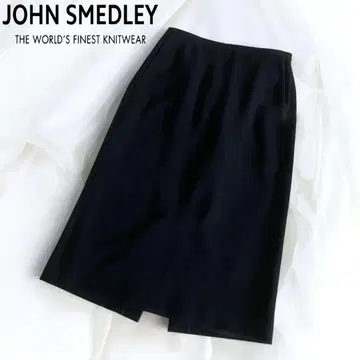 미사용급 JOHNSMEDLEY 스커트 무릎 기장 슬릿 블랙 일본제