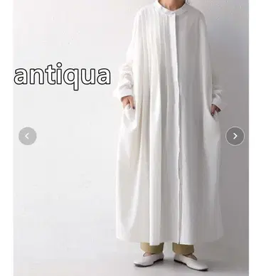 안티카 antiqua 플리츠 셔츠 원피스 화이트 여성용 F